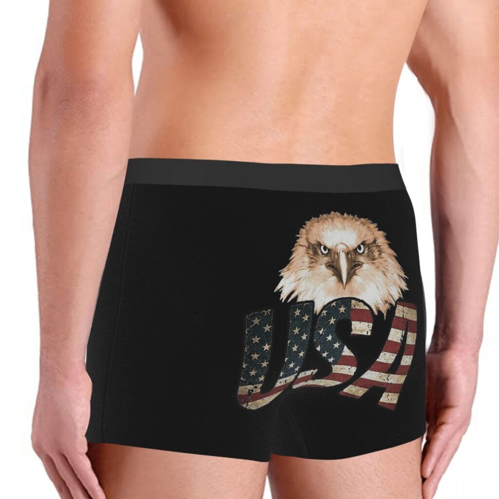 Flag USA American Eagle Underpants Cotton Panties Man Underwear Print